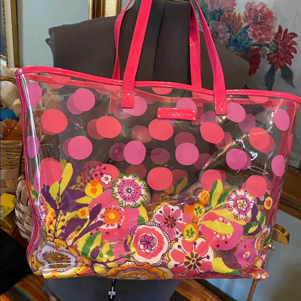 Vera Bradley Clear Large Tote in the Lilli Bell pattern (Retired)